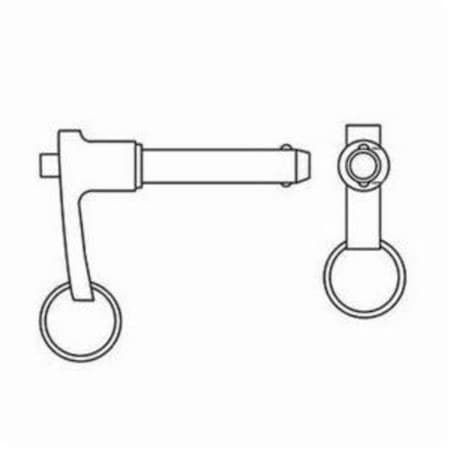 Huyett Quick Release Pin, L Handle, Passivated, 0.750 in Dia x 4.000 in Usable L x 4.670 in Shank L PLLS-0750-4000