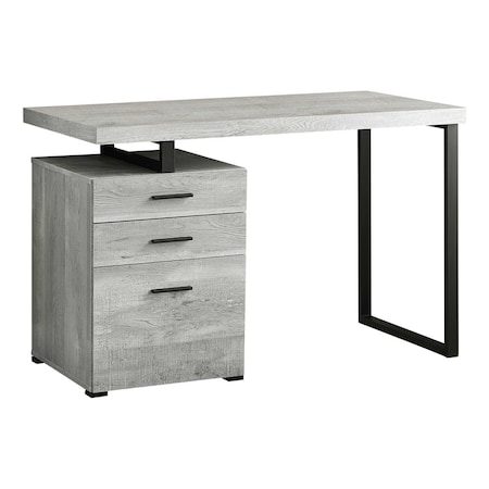 Homeroots 47" Gray and Black Computer Desk With Three Drawers 333510