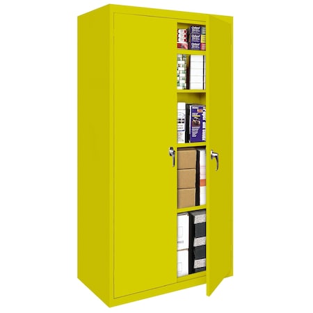 Steel Cabinets Usa Storage Cabinet, 72 in H, 36 in W, Yellow, 4 Shelves FS-36-Y