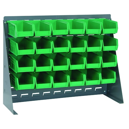 Quantum Storage Systems Steel Complete Package Unit and Storage Bin Combination, 8 in D x 21 in H x 27 in W, 4 Shelves QBR-2721-220-24GN