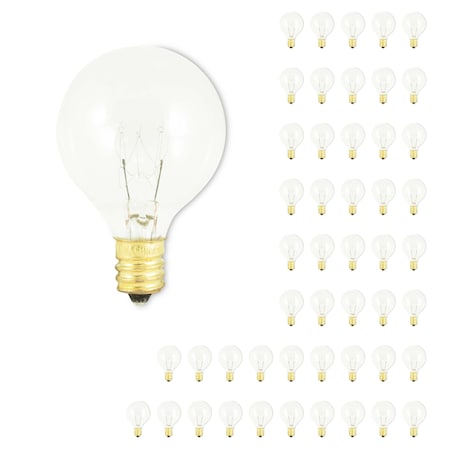 Bulbrite 10w G12 Clear Dimmable (E12) Candelabra Screw Base Warm Wht Lght Incandescent Lght Bulb, 2700K, 5PK 861953
