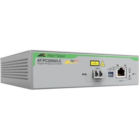 Allied Telesis TAA 1GB POE+ MEDIA CONVERTER, LC CONNECT AT-PC2000/LC-960