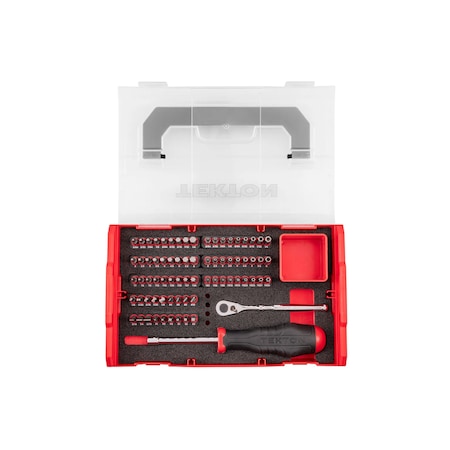 Tekton 1/4 Inch Bit Driver and Bit Set with Mini Stacking Tool Box (74-Piece) DRV36001