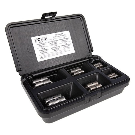Zoro Select Thread Repair Kit, Knife Thread Inserts- 10-32, 6-32, 8-32, 1/4"-20, 3/8"-16, 5/16"-18, Plain EZ-A400-CR