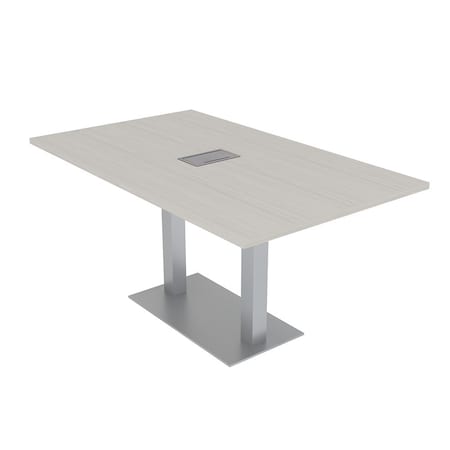Skutchi Designs Rectangle Conference Table With Power, 36 in W, 60 in L, Ivory HAR-REC-36X60-DOU-K458-ESIL