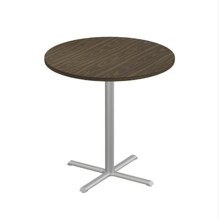 Correll Round Cafe Table, 48 in W, 48 in L, 42 in H, Particleboard Top, Walnut SXB48R-01-98-01