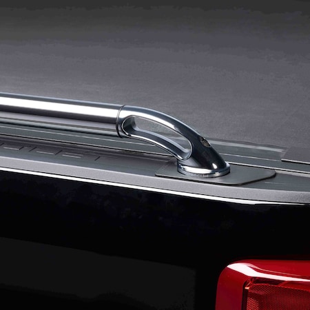 Putco Bed Rails, Stake Pocket Mount; Powder Coated Black; Stainless Steel; With Built In Tie Downs; Not 88864