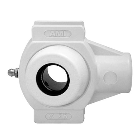 Ami Bearings SINGLE ROW BALL BEARING - 1-1/8in STAINLESS SET SCREW WHITE TAKE-UP 2 OPEN COVERS MUCNTPL206-18CW