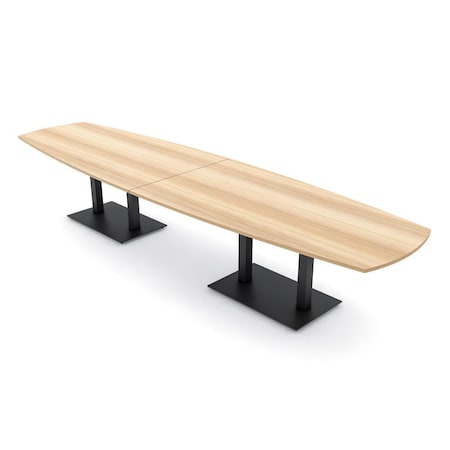 Skutchi Designs Arc Rectangle Meeting Room Table, 45 in W, 168 in L, Brown HAR-AREC-48x168-DOU.BK-K525