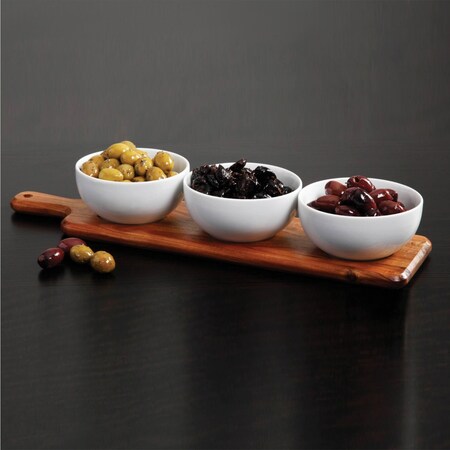 Gibson Gracious Dining 3-Piece Tidbit Bowl Set on Wood Paddle 116346.04