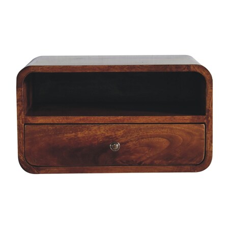 Homeroots 18" Brown Solid Wood One Drawer Floating Nightstand 712838