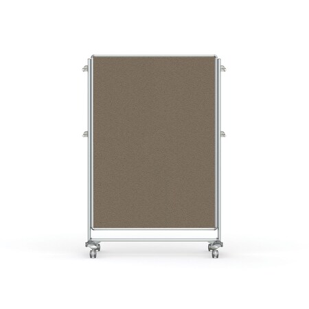 Ghent Nexus Partition, Mobile 2-Sided Fabric Bulletin Board, 65''H x 46''W, Taupe NEX224FFP-96