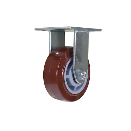 Vestil Polyurethane Rigid Caster 5 In. Diameter x 2 In. Width 600 Lb. Capacity Maroon/Gray CST-VE-5X2PUP-R