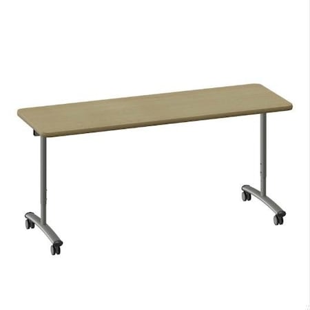 Correll Rectangle Premium Sit To Stand HPL Flip Top Table, 72 in W, 28 in to 38 in H, Particleboard Top FTS2472-16-14-16
