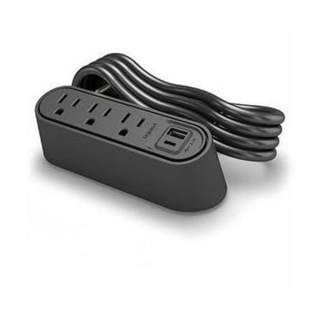 Legrand FurniturePowerOutlet, Black, 3Outlet, 6ft WSPC320CBK