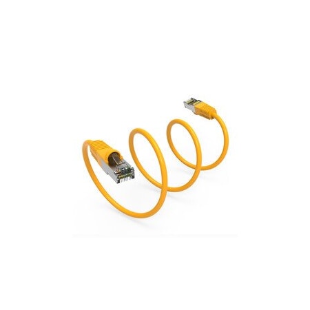 Cable Wholesale Shielded S/FTP Cat6 Ethernet Patch Cable, Snagless/Molded Boot, 26AWG, Yellow, 75 foot 12X8-58175