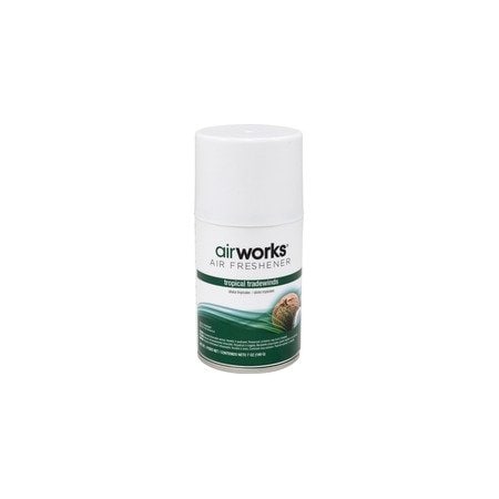 Air Works Metered Aerosol Air Fresheners - Spray - 6000 ft3 - 7 fl oz (0.2 quart) - Tropical Tradewind, 12PK 7908