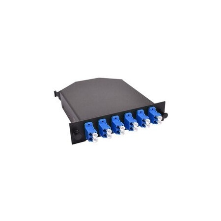 Cable Wholesale LGX 12-Fiber MPO Breakout Cassette, Singlemode, MTP Female to 6 x LC/UPC Duplex Female, Type A 61F3-00420
