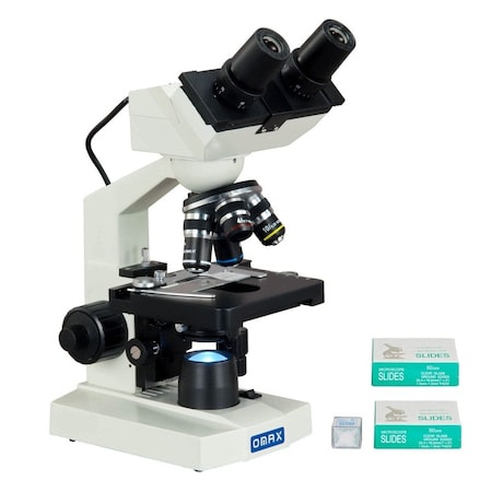 Amscope 40X-2500X 1.3MP Digital Integrated Microscope with LED Illumination + Blank Slides, Tissues MD82EZ10-SC100