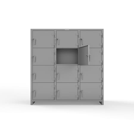Strong Hold 14 GA 4-Tier Locker - 12 Compartments 66-12D-24-4T-L