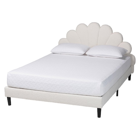 Baxton Studio Albion Boucle Upholstered Platform Bed 259-14191-ZORO