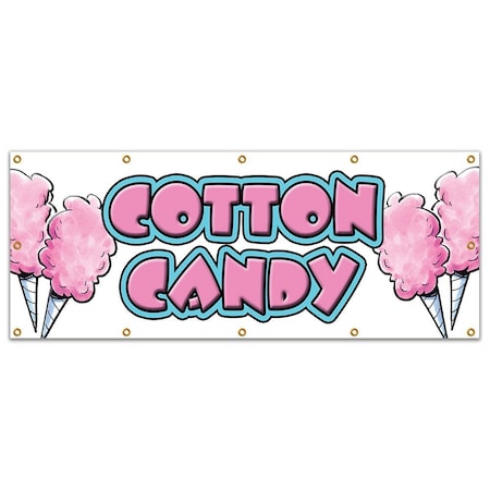 Signmission COTTON CANDY BANNER SIGN cart stand trailer signs fairy floss fresh B-120 Cotton Candy