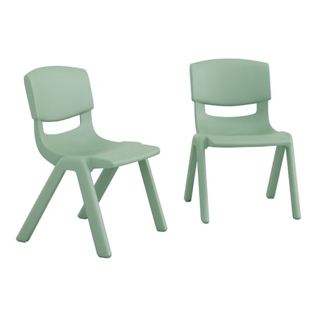 Flash Furniture Plastic Stacking School Chairs with 10.5 in Seat Height in Sage, 2PK 2-YU-YCX-003-SAGE-GG