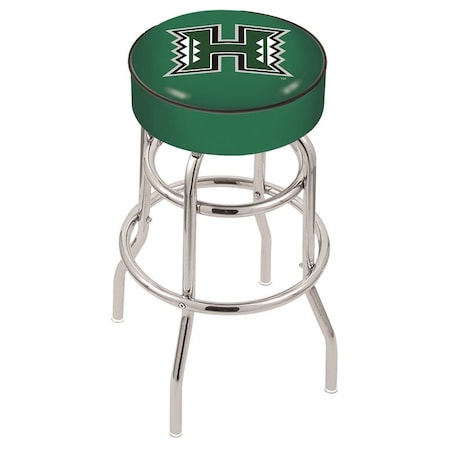 Holland Bar Stool Co 25" 4" Hawaii Cushion Seat, Double-Ring Chrome Swivel Bar Stool L7C125Hawaii
