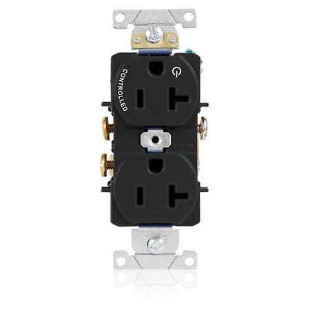Leviton Duplex Outlet, Black 20A 125V 5362-S1E
