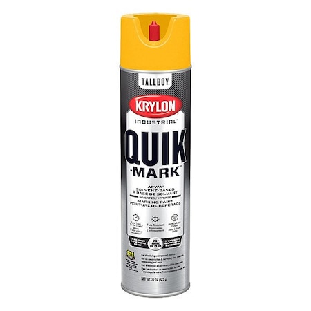 Krylon Industrial Inverted Marking Paint, 22 oz., High Visibility Yellow, Solvent -Based T03821007