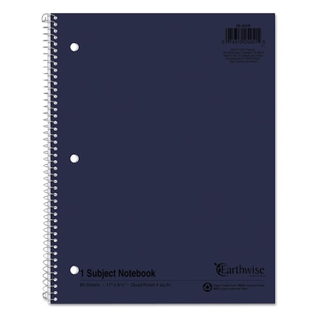 Oxford Earthwise by Recycled 1-Subject Notebook, Quad Rule, Random Covers, 80 11 x 8.5 Sheets 25-451R