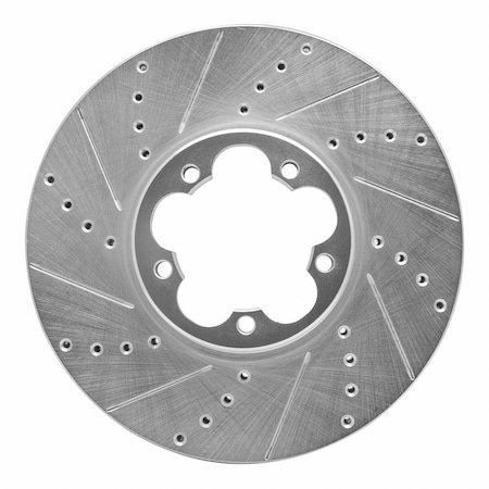 Dynamic Friction Co DFC Brake Rotor - Drilled and Slotted - Silver 631-54230L