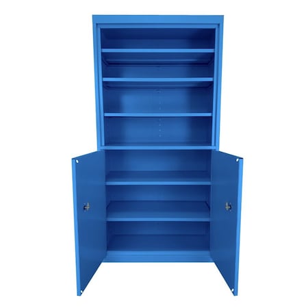 Steel Cabinets Usa Cabinet Bookcase, 72 in H, 33 in W, Blue, 5 Shelves CBC-331872-BL