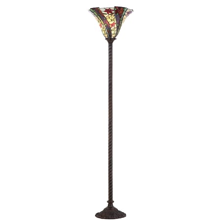 Jonathan Y Williams Tiffany-Style 71" Torchiere LED Floor Lamp, Bronze JYL8001A