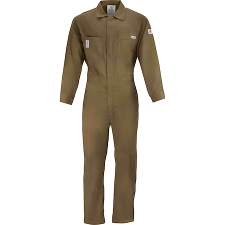 Ironwear 9 oz CAT 2 Flame Resistant Cotton Coveralls with 7 Pockets, Khaki, 36 6500FR-K-36