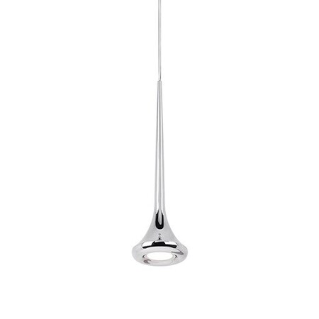 Kuzco Lighting Single Led Pendant With A Slender Trumpet Shape And Chrome Canopy 402601CH-LED