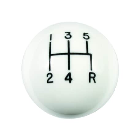 Hurst Performance 0.37-16 in. Shift Knob White 5 Speed Threads 1630025