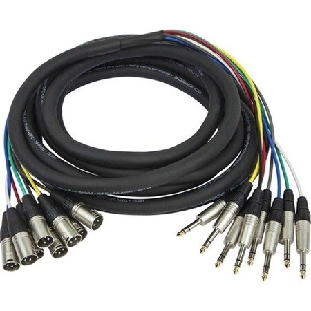 Monoprice Monoprice 6 Meter (20ft) 8-Channel 1/4inch TRS Male to XLR Male Snake Cable 601298