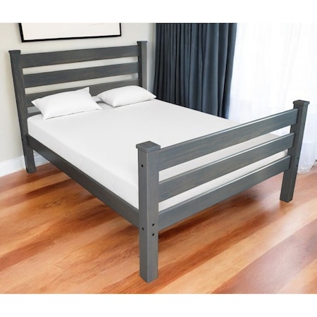 Homeroots Gray Solid Wood Queen Bed Frame 548164
