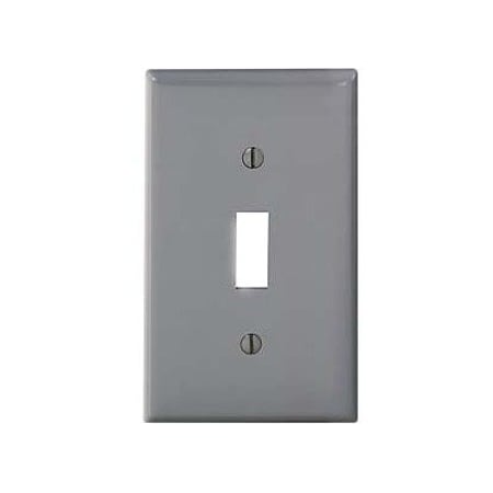 Leviton Switch Wallplate, Standard Size, Gang 1, Gray 80701-GY