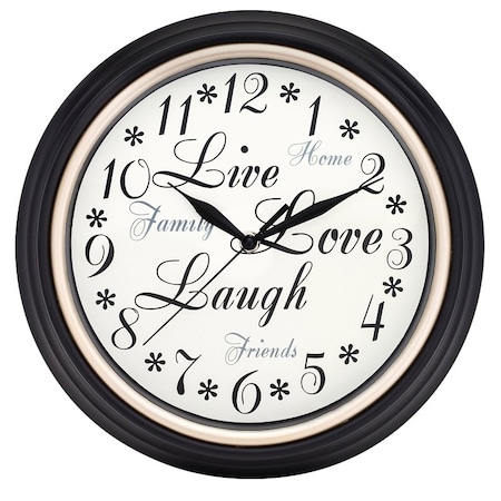 Westclox Wall Clock, Round, Analog, Plastic Frame, Dark Brown Frame 32032