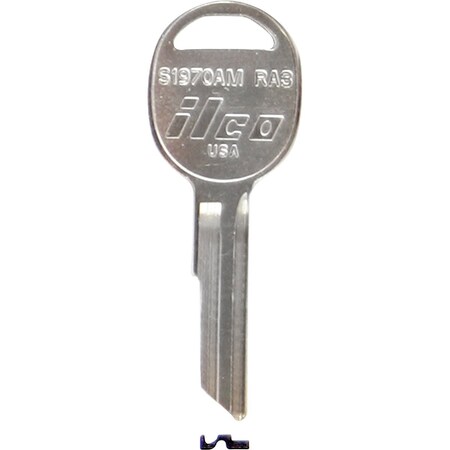 Ilco AMC Nickel Plated Automotive Key RA3 / S1970AM, 10PK IAL3481804B