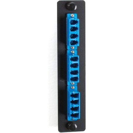 Black Box Standard Adapter Panel, Ceramic Sleeve, (6) Lc Duplex Pairs, Blue JPM455C-R2