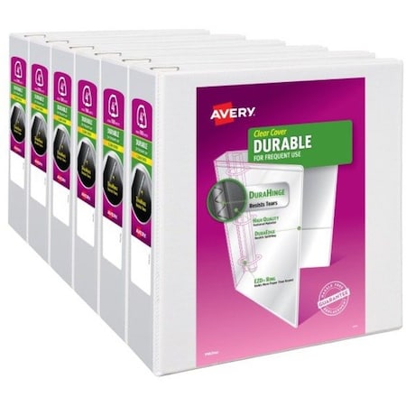 Zoro Select 4" Durable Binder, White, 11 x 8.5 AVE09801