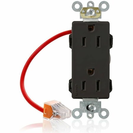 Leviton Straight Blade Receptacle, 5-15R, 15 A, 125V AC, Flush Mount, Self-Grounded M1626-SCE