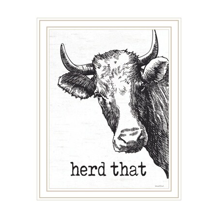 Homeroots Herd That White Framed Print Bathroom Wall Art 530079