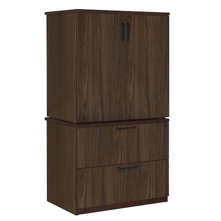 Regency Legacy Lateral File with Stackable Storage Cabinet- Neo Walnut LPLFSC3665NW