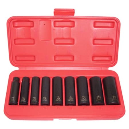 K-Tool International Deep Impact Socket Set, 3/8"Dr, 9 pcs. KTI-32200