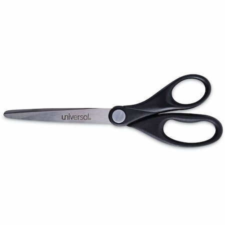 Universal Economy Scissors, 7" Length, Straight Handle, Stainless Steel, Black UNV92008***