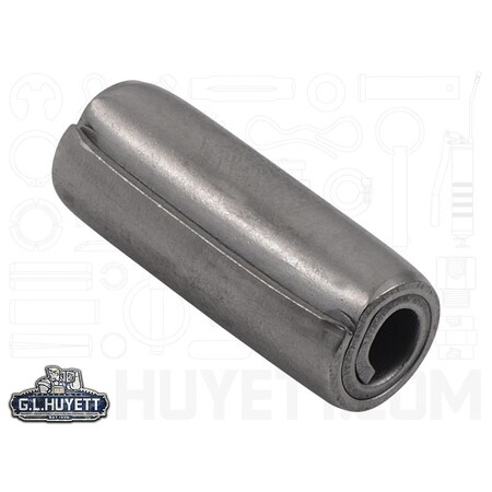 Huyett Coiled Spring Pin, Heavy Duty, Nickel Plated 302/304 Stainless Steel, 0.375 in Dia x 1.000 in Length SPC3P-375-1000H